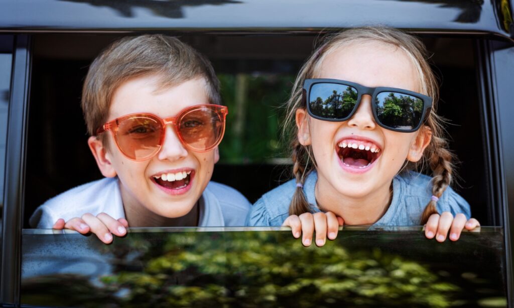 Child wearing sunglasses for UV protection